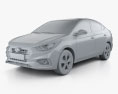 Hyundai Solaris (HCR) 2020 3d model clay render