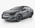 Hyundai Sonata (YF) 混合動力 2014 3D模型 wire render