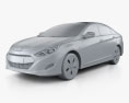 Hyundai Sonata (YF) гибрид 2014 3D модель clay render