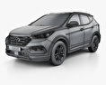 Hyundai Santa Fe (DM) 2018 3D 모델  wire render