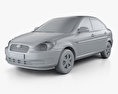 Hyundai Accent (MC) 세단 2011 3D 모델  clay render