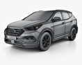 Hyundai Santa Fe (DM) KR-spec 2018 Modèle 3d wire render