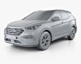 Hyundai Santa Fe (DM) KR-spec 2018 Modelo 3D clay render