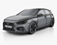 Hyundai i30 N hatchback 2020 3d model wire render