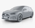 Hyundai Veloster 2017 3D模型 clay render