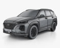 Hyundai Santa Fe (TM) 2021 3D модель wire render