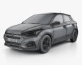 Hyundai i20 5-door 2020 3d model wire render
