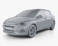 Hyundai i20 5-door 2020 3d model clay render