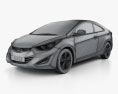 Hyundai Avante coupe 2017 3D模型 wire render