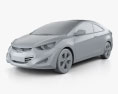 Hyundai Avante coupe 2017 3D模型 clay render