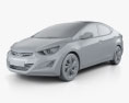 Hyundai Avante 세단 2020 3D 모델  clay render