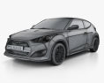 Hyundai Veloster Turbo 2018 3D 모델  wire render