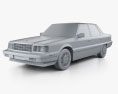 Hyundai Grandeur 1992 3D 모델  clay render