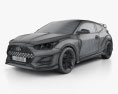 Hyundai Veloster N HQインテリアと 2022 3Dモデル wire render