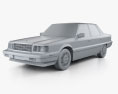 Hyundai Grandeur HQインテリアと 1992 3Dモデル clay render