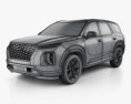 Hyundai Palisade 2021 3D 모델  wire render