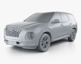 Hyundai Palisade 2021 3D模型 clay render