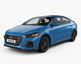Hyundai Avante Sport con interior 2017 Modelo 3D