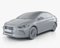 Hyundai Avante Sport с детальным интерьером 2020 3D модель clay render