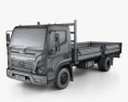 Hyundai Mighty EX8 Flatbed Truck with HQ interior and engine 2022 3d model wire render