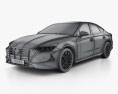 Hyundai Sonata 2014 3D模型 wire render