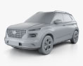Hyundai Venue 2021 3d model clay render