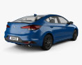 Hyundai Elantra Sport Premium 2022 3D 모델  back view