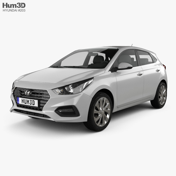 Hyundai Accent 해치백 2021 3D 모델 