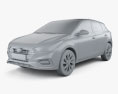 Hyundai Accent 掀背车 2021 3D模型 clay render