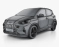 Hyundai i10 2023 3d model wire render