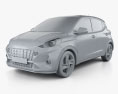 Hyundai i10 2023 3d model clay render