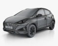 Hyundai HB20 X 2022 3d model wire render
