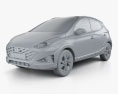 Hyundai HB20 X 2022 3D модель clay render