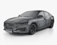Hyundai Lafesta з детальним інтер'єром 2021 3D модель wire render