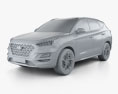 Hyundai Tucson HQインテリアと 2021 3Dモデル clay render