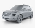 Hyundai Venue avec Intérieur 2021 Modèle 3d clay render