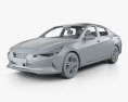 Hyundai Elantra US-spec 2023 3D-Modell clay render