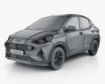 Hyundai Aura 2023 3D 모델  wire render