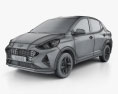 Hyundai Aura с детальным интерьером 2023 3D модель wire render