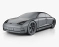 Hyundai Prophecy 2020 3D模型 wire render