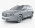 Hyundai Santa Fe 2021 3d model clay render