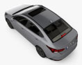 Hyundai Verna Berlina con interni 2023 Modello 3D vista dall'alto
