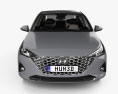 Hyundai Verna sedan mit Innenraum 2023 3D-Modell Vorderansicht