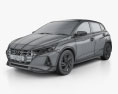 Hyundai i20 Asta 2024 3Dモデル wire render