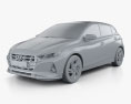 Hyundai i20 Asta 2024 3D модель clay render