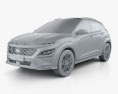 Hyundai Kona N-Line 2023 Modello 3D clay render