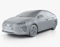Hyundai Ioniq гібрид 2022 3D модель clay render