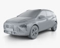 Hyundai Bayon 2024 3D 모델  clay render