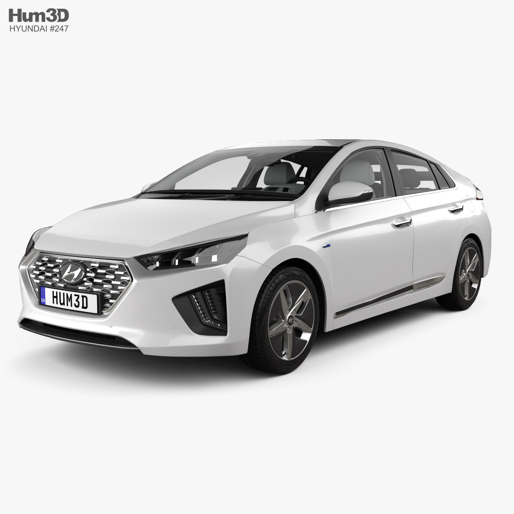 Hyundai Ioniq 混合動力 带内饰 2019 3D模型