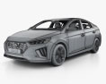 Hyundai Ioniq ハイブリッ HQインテリアと 2022 3Dモデル wire render